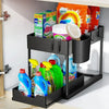 New 2 Tier Under Sink Organizer Sliding Cabinet Basket  Kitchen Organizer Organizer Storage Rack with Hooks Hanging Cup Bathroom