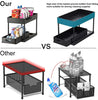 New 2 Tier Under Sink Organizer Sliding Cabinet Basket  Kitchen Organizer Organizer Storage Rack with Hooks Hanging Cup Bathroom